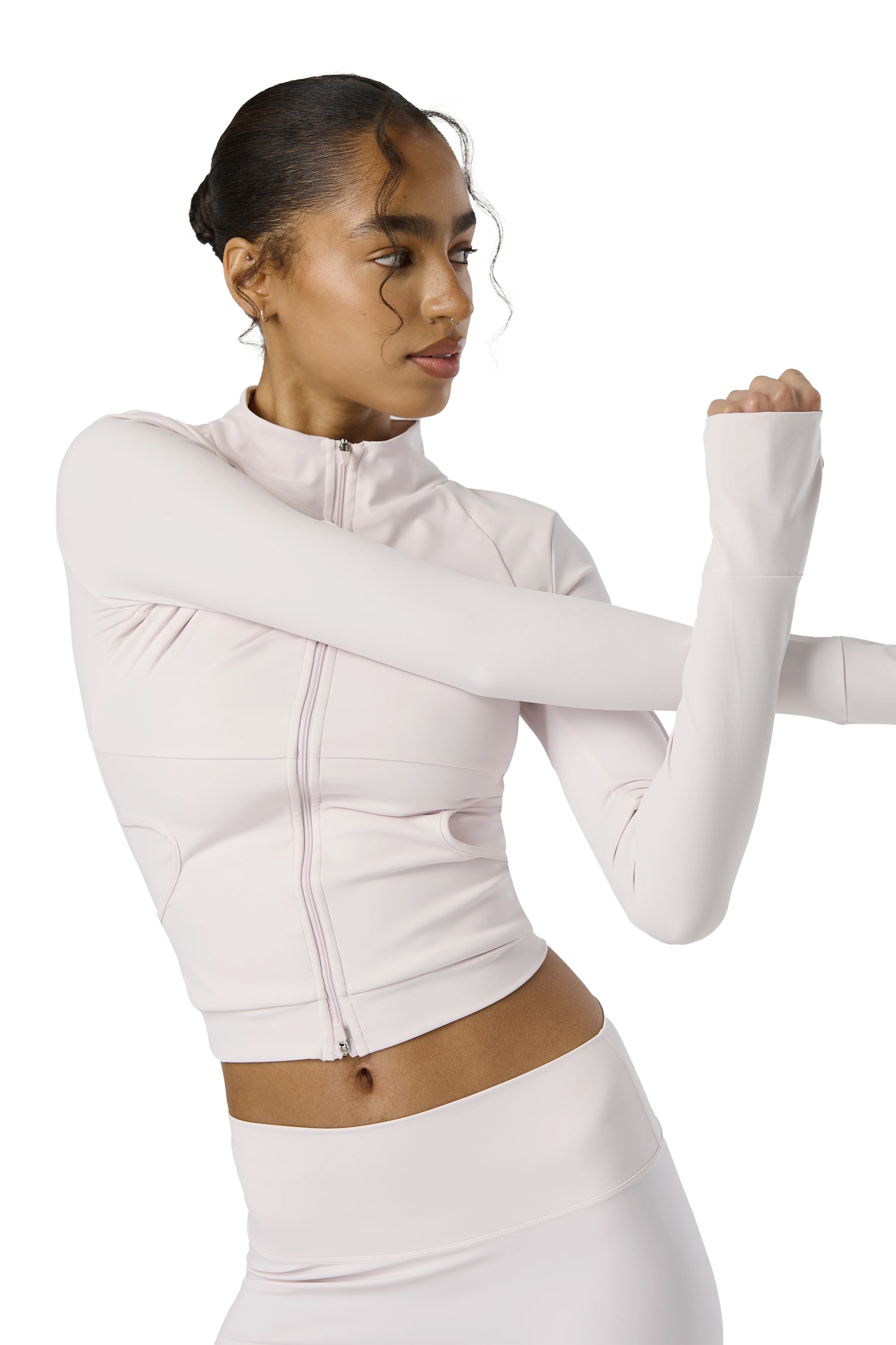 Active Zip Up in Soft Pink - Image 5