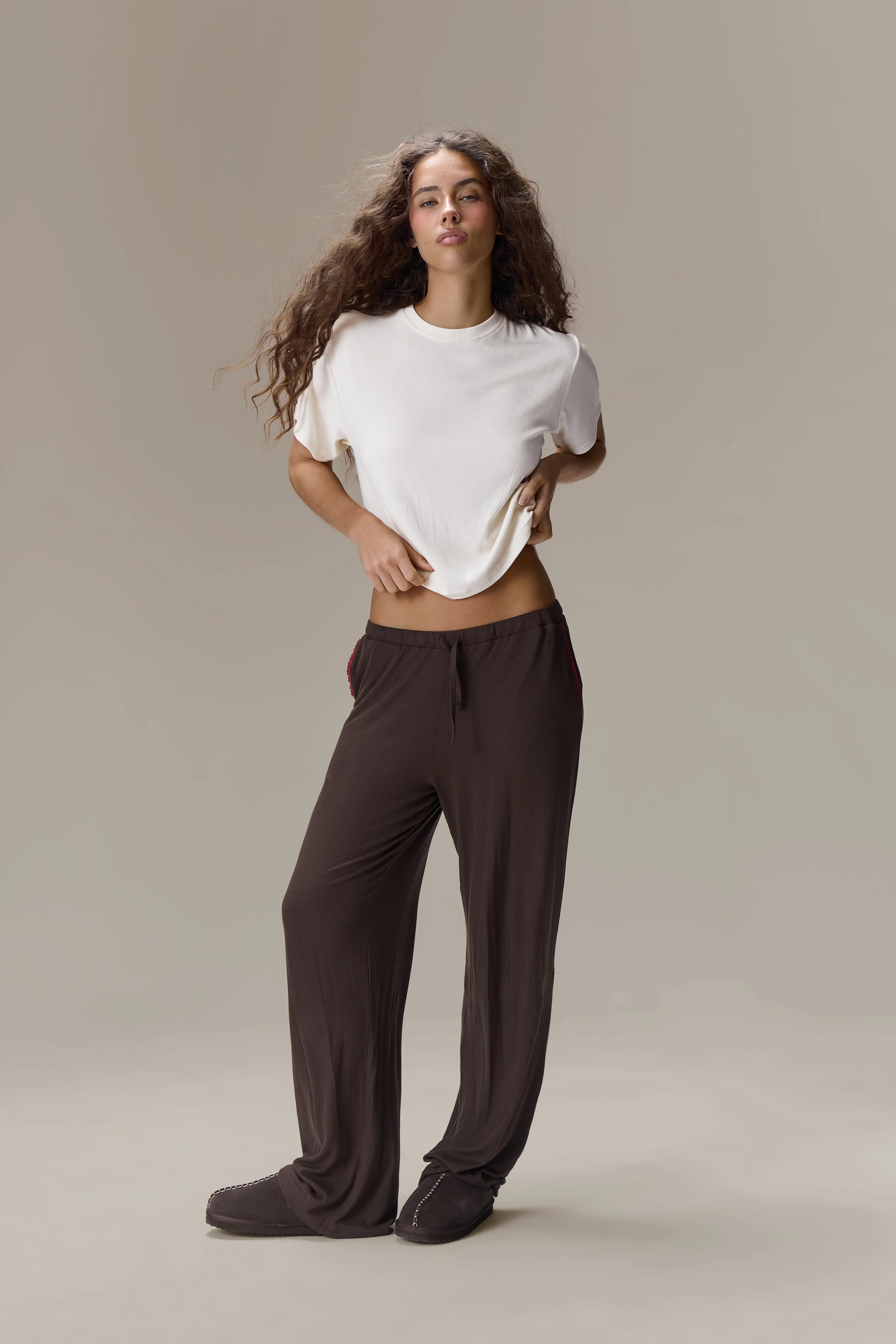 Seekers Sleepwear Modal Jersey Tee in Cream - Image 8