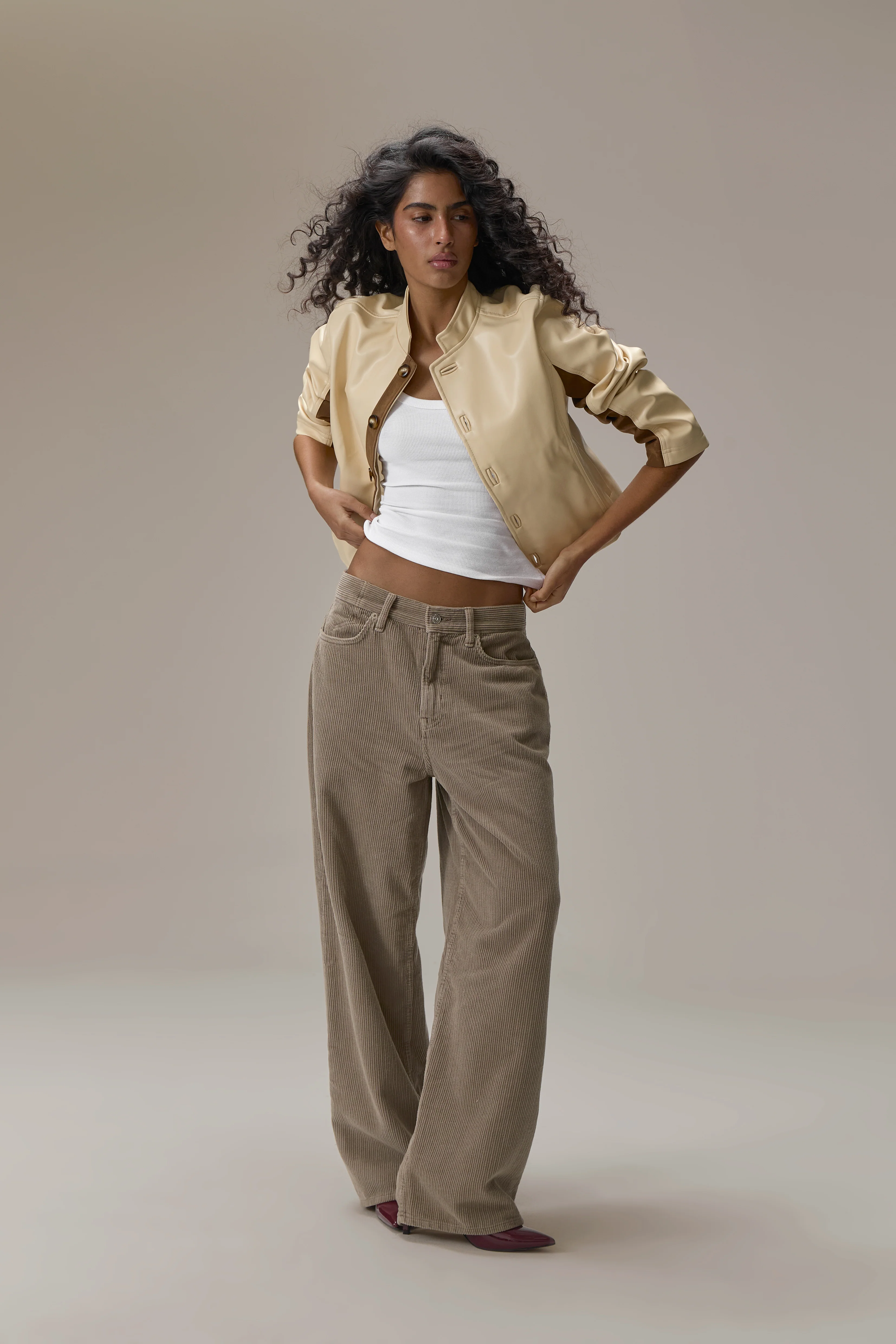 Benny Faux Leather Jacket in Yellow - Image 5