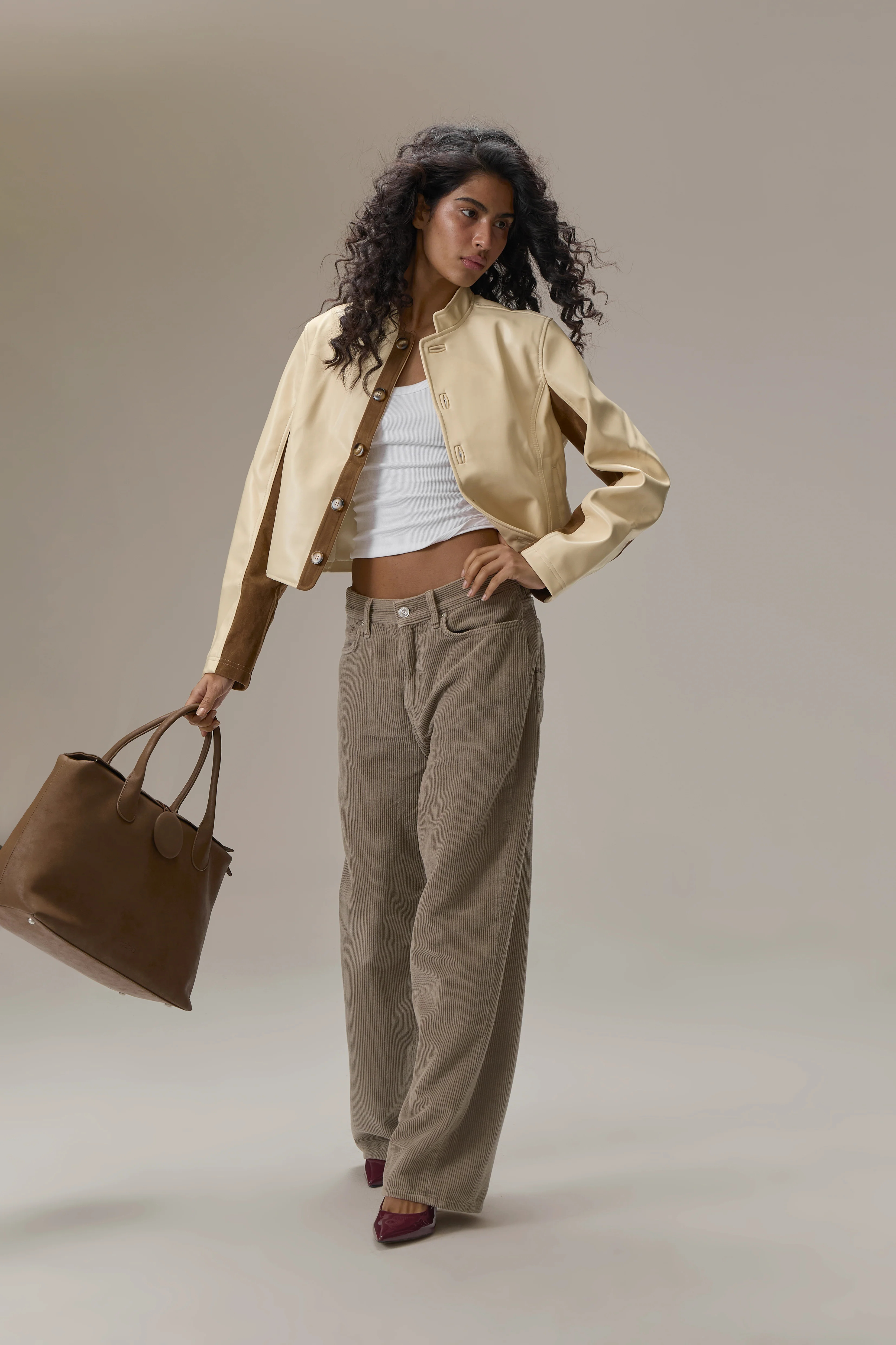 Benny Faux Leather Jacket in Yellow - Image 6