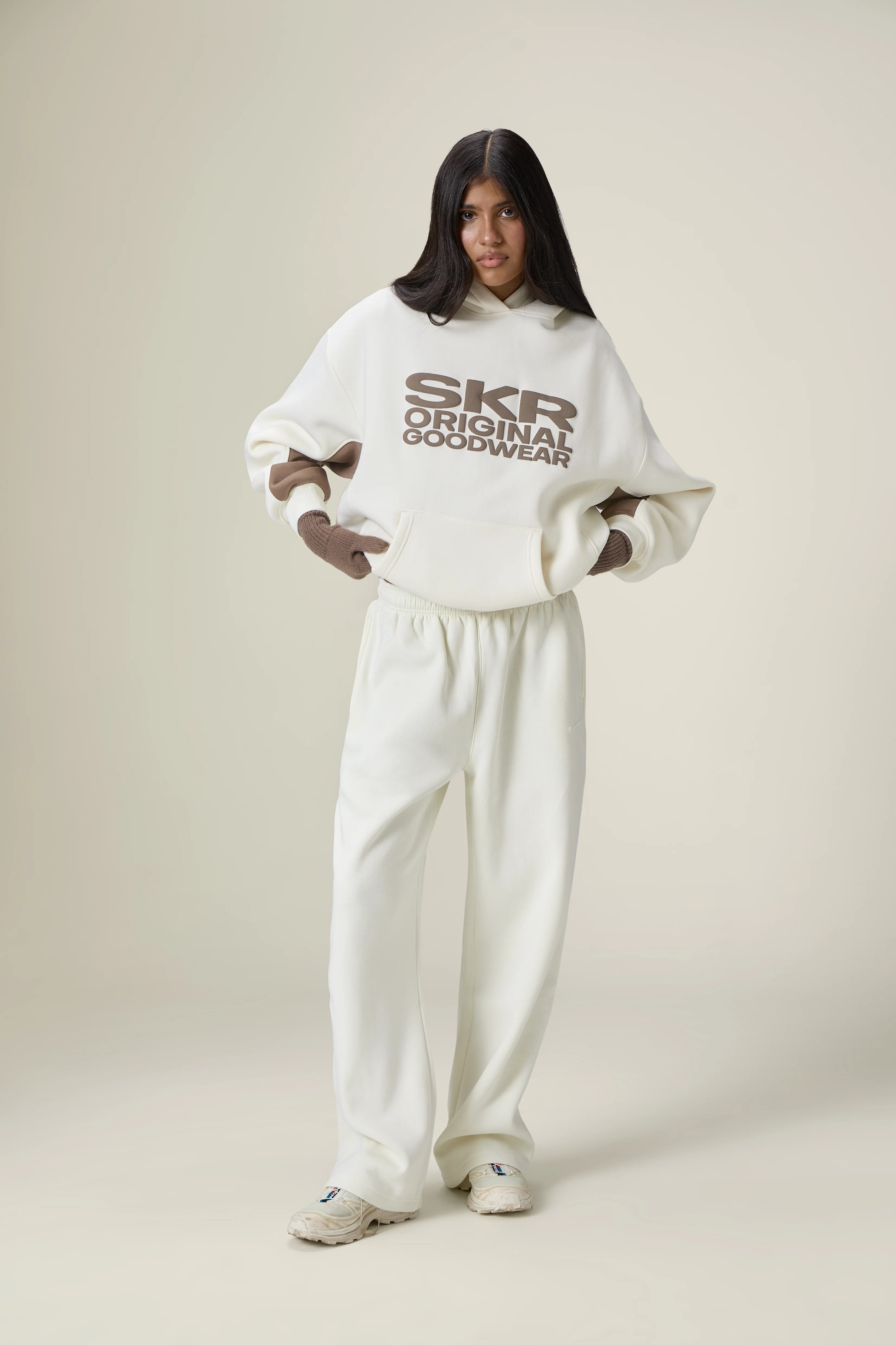 Seekers Originals Panel Hoodie in Cream Balm - Image 4