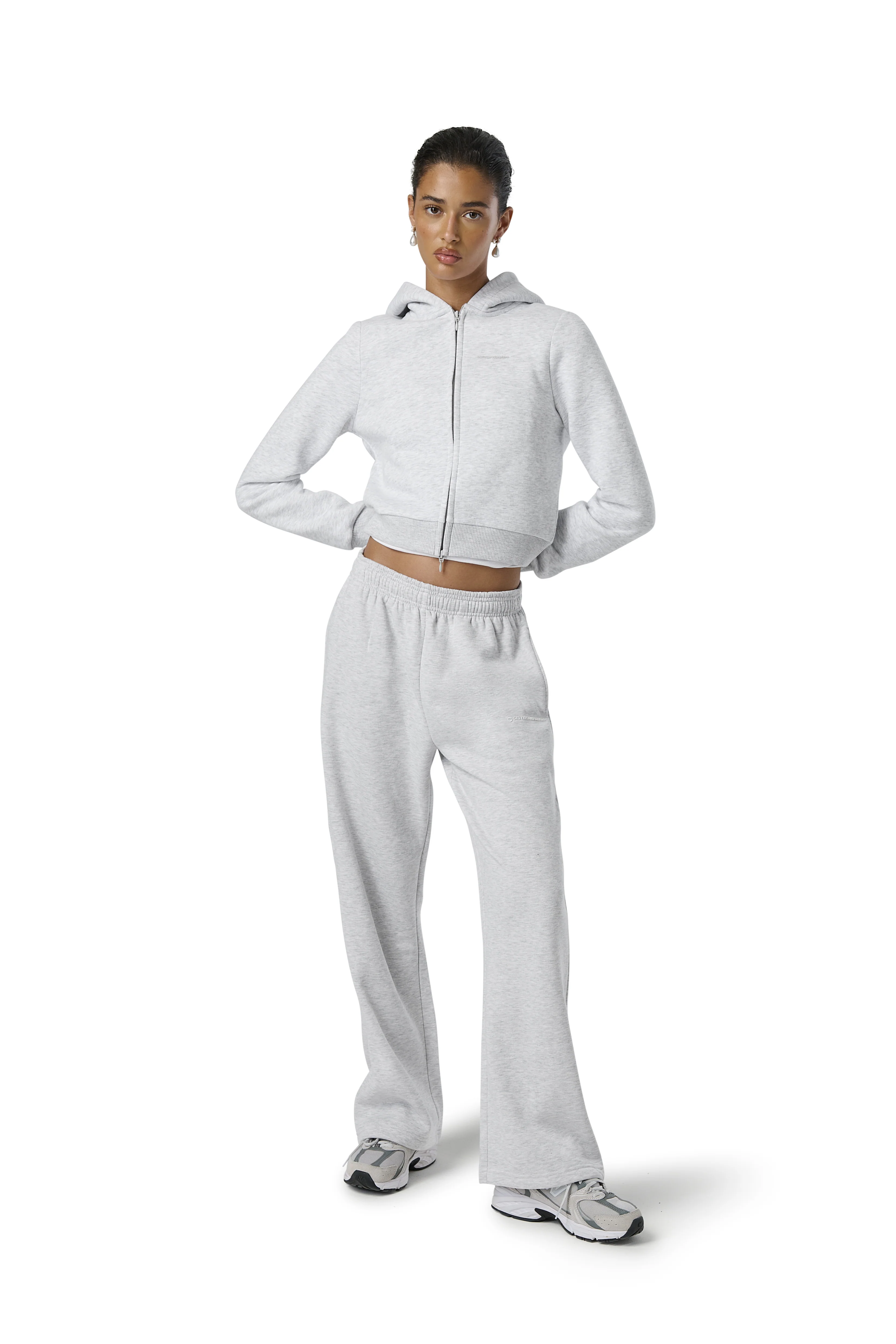 Fitted Zip up Hoodie in Passive - Image 3