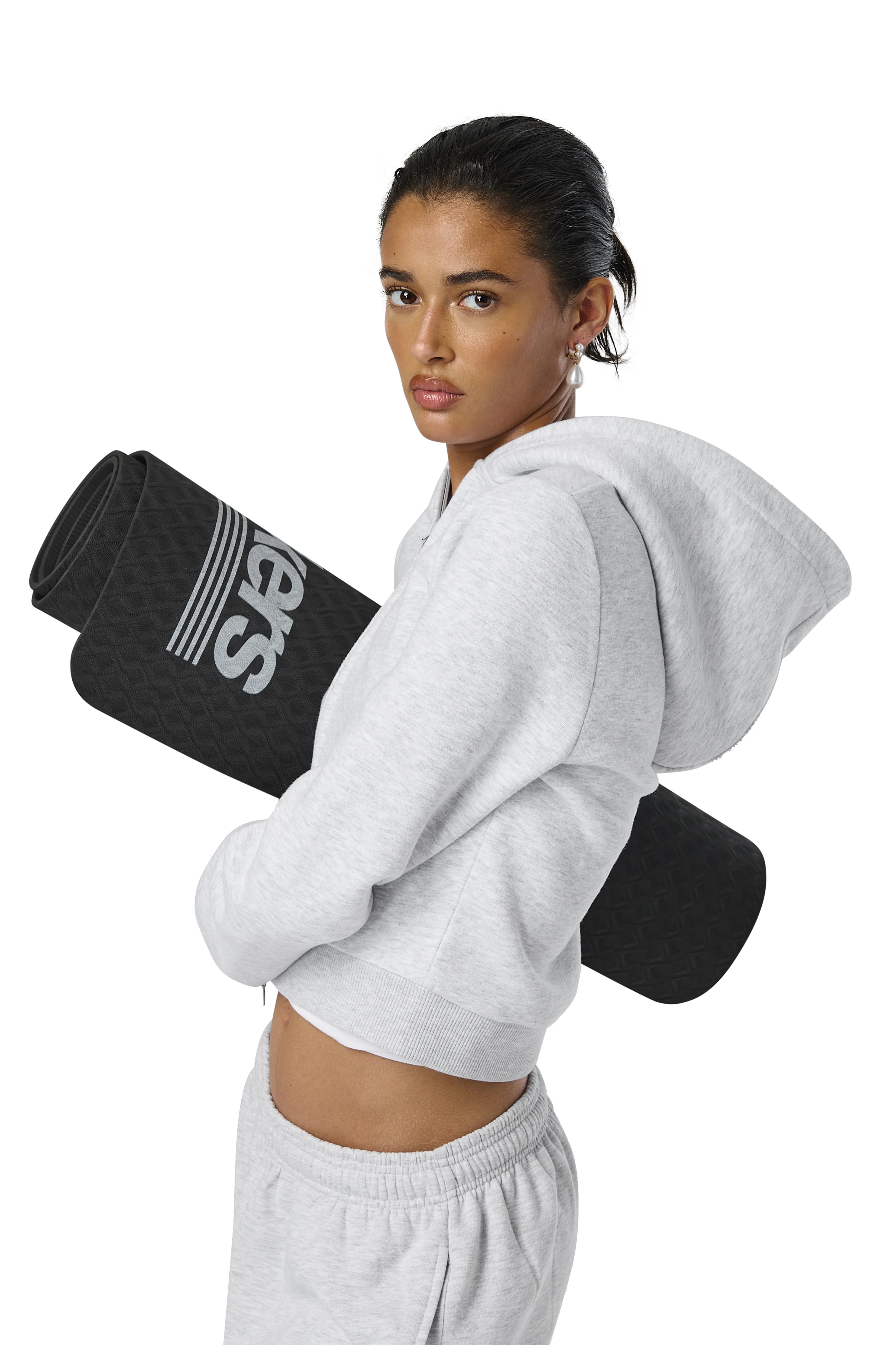 Fitted Zip up Hoodie in Passive - Image 4