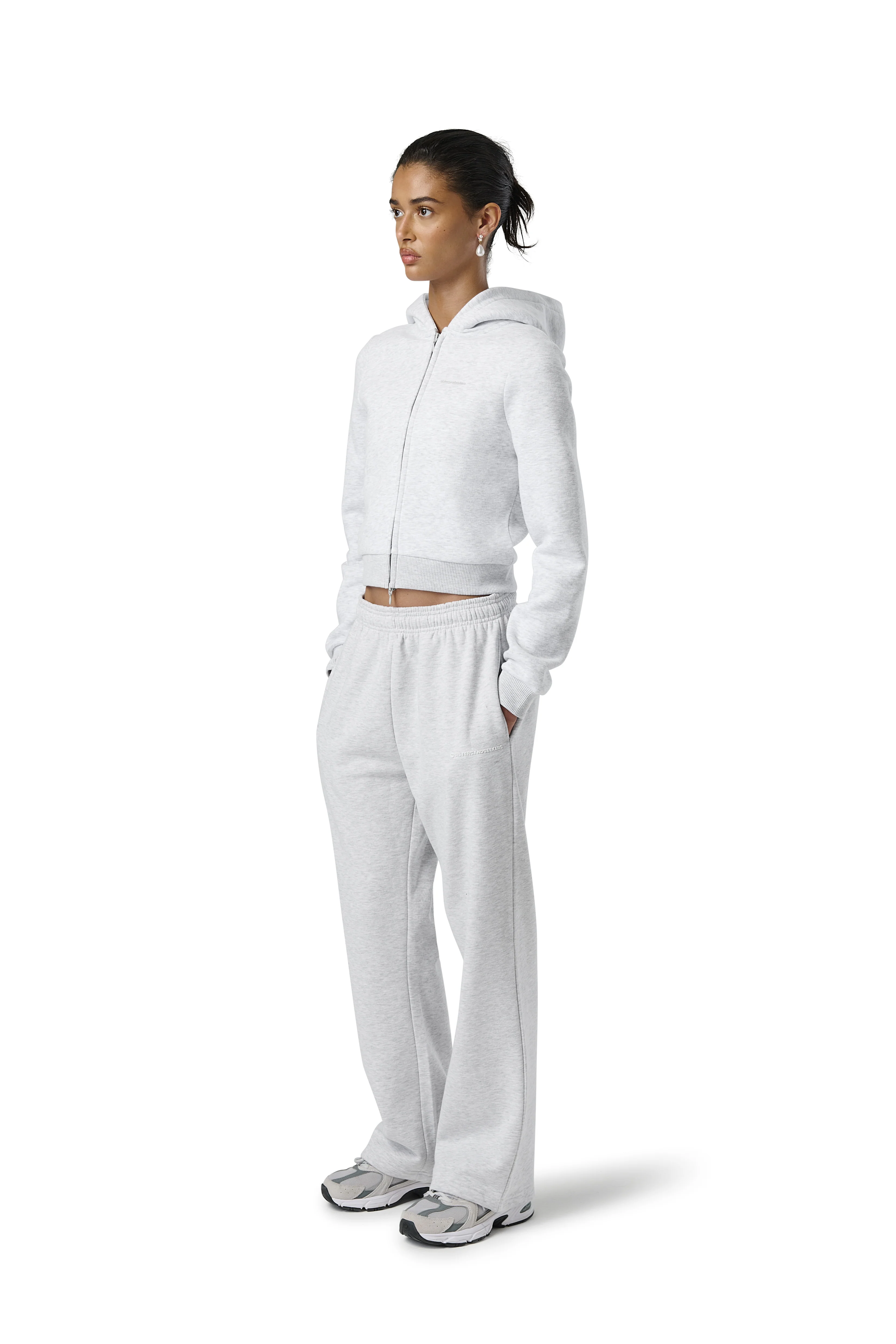 Fitted Zip up Hoodie in Passive - Image 6