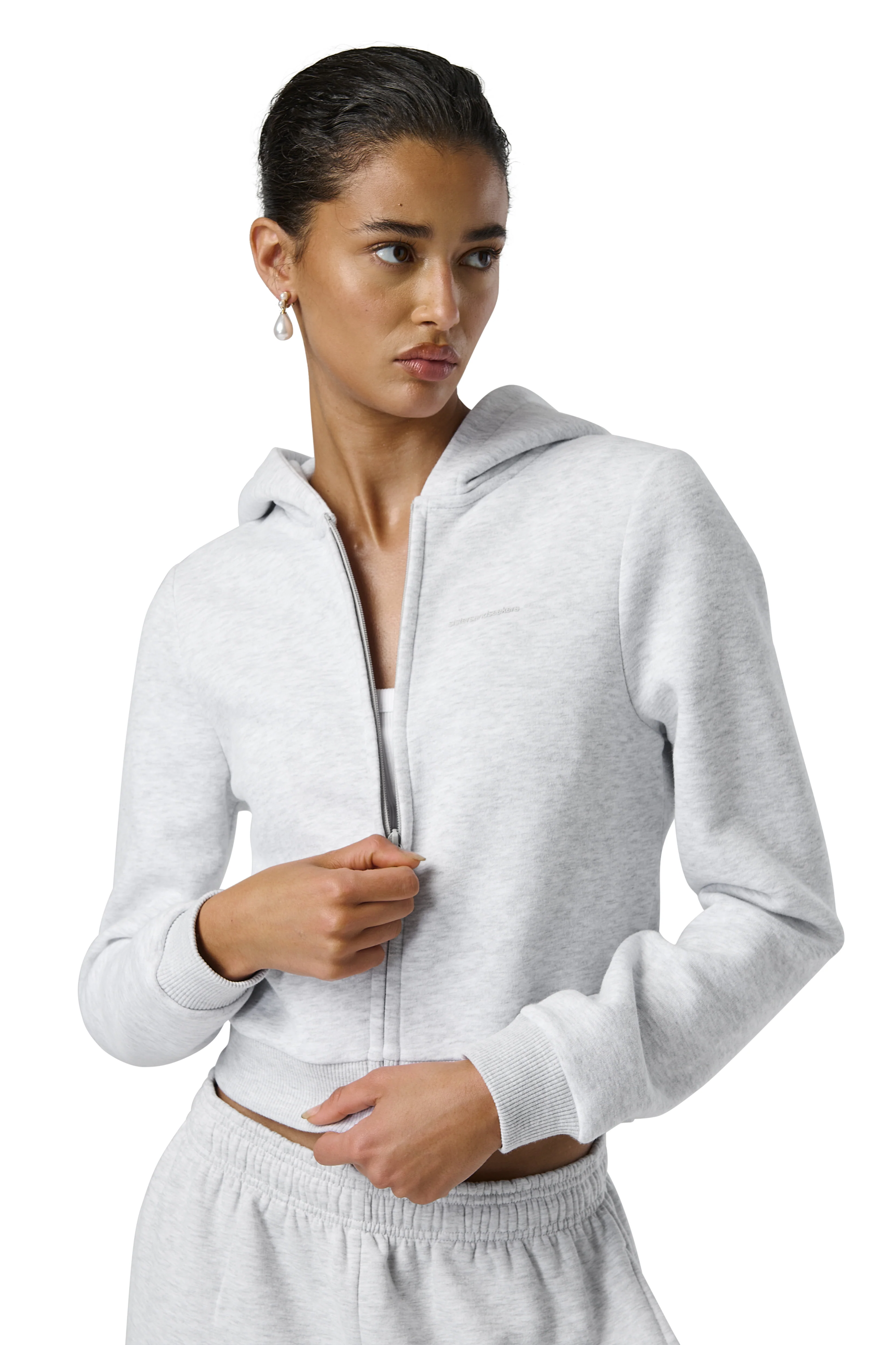 Fitted Zip up Hoodie in Passive - Image 7