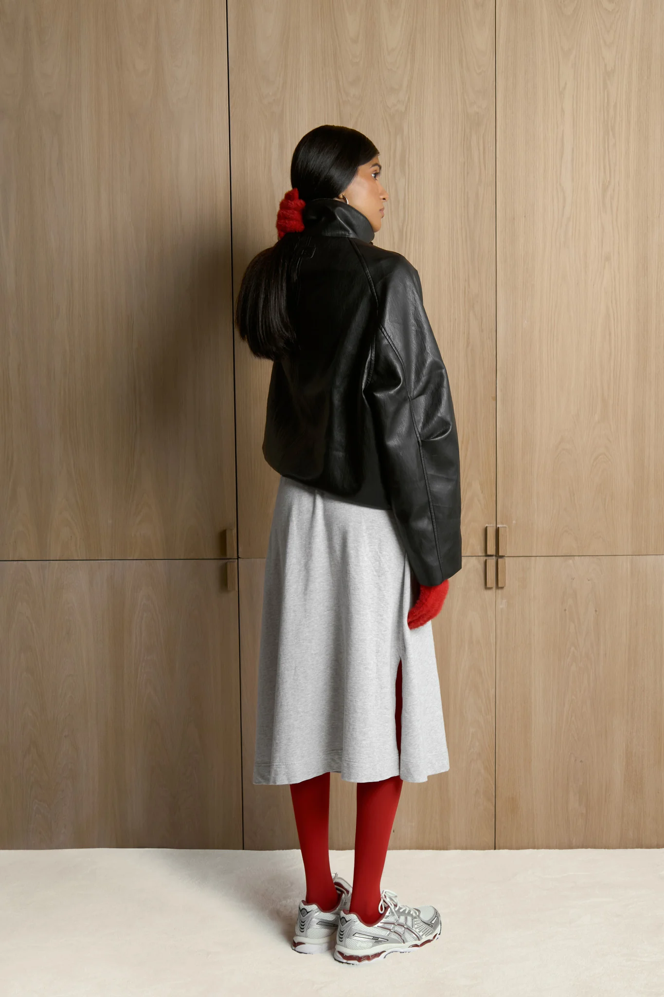 Hollies Classic Faux Leather Jacket in Black - Image 9