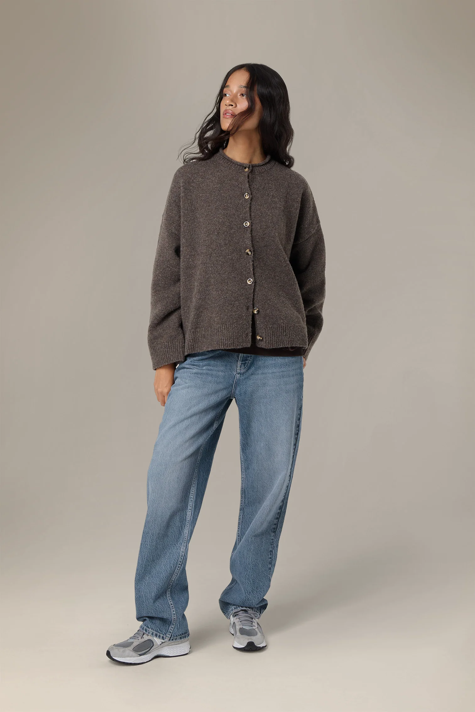 Jones Cardigan in Chocolate Brown - Image 4