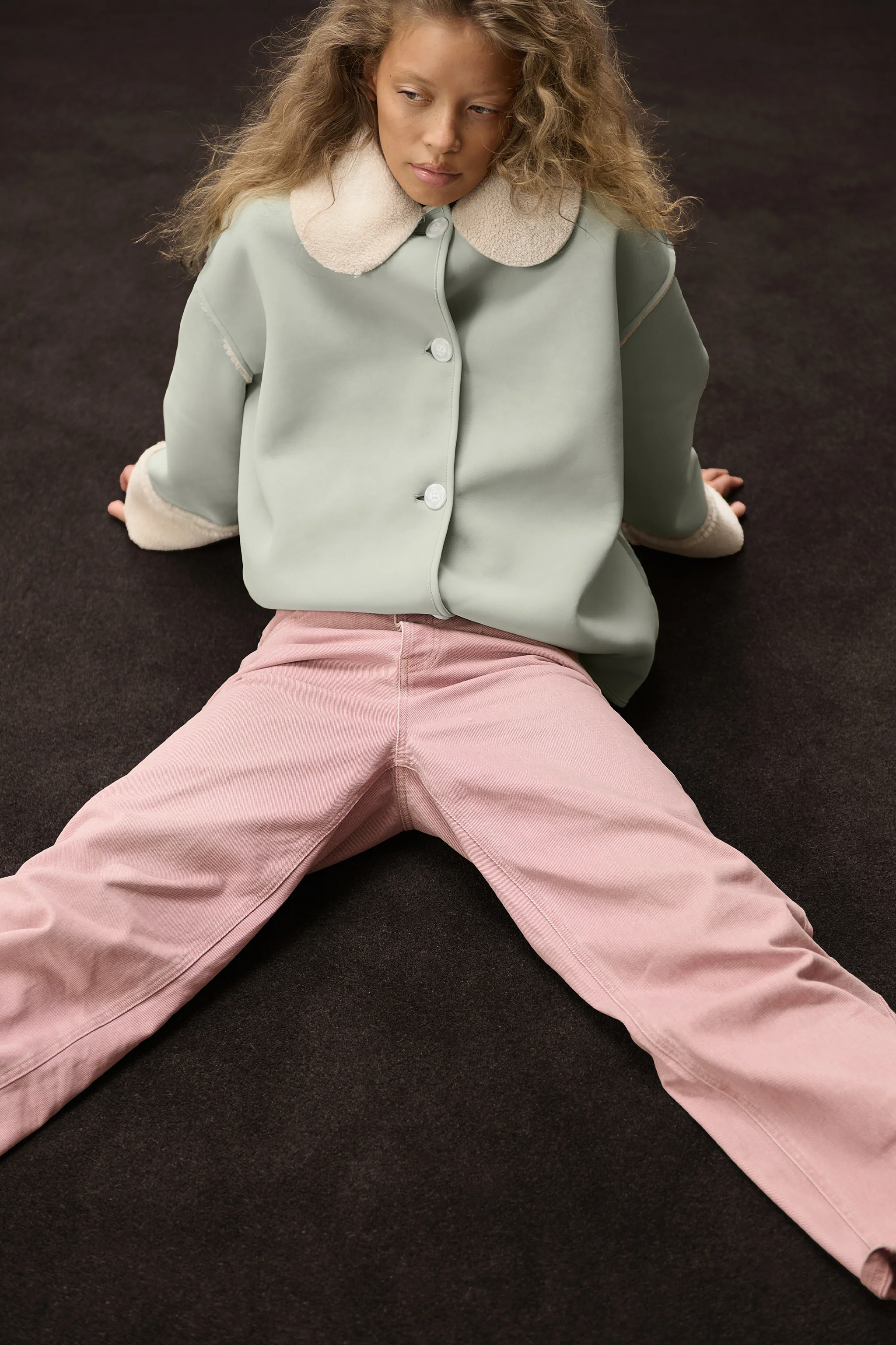 Tully Reversible Coat in Mint Foam - Image 5