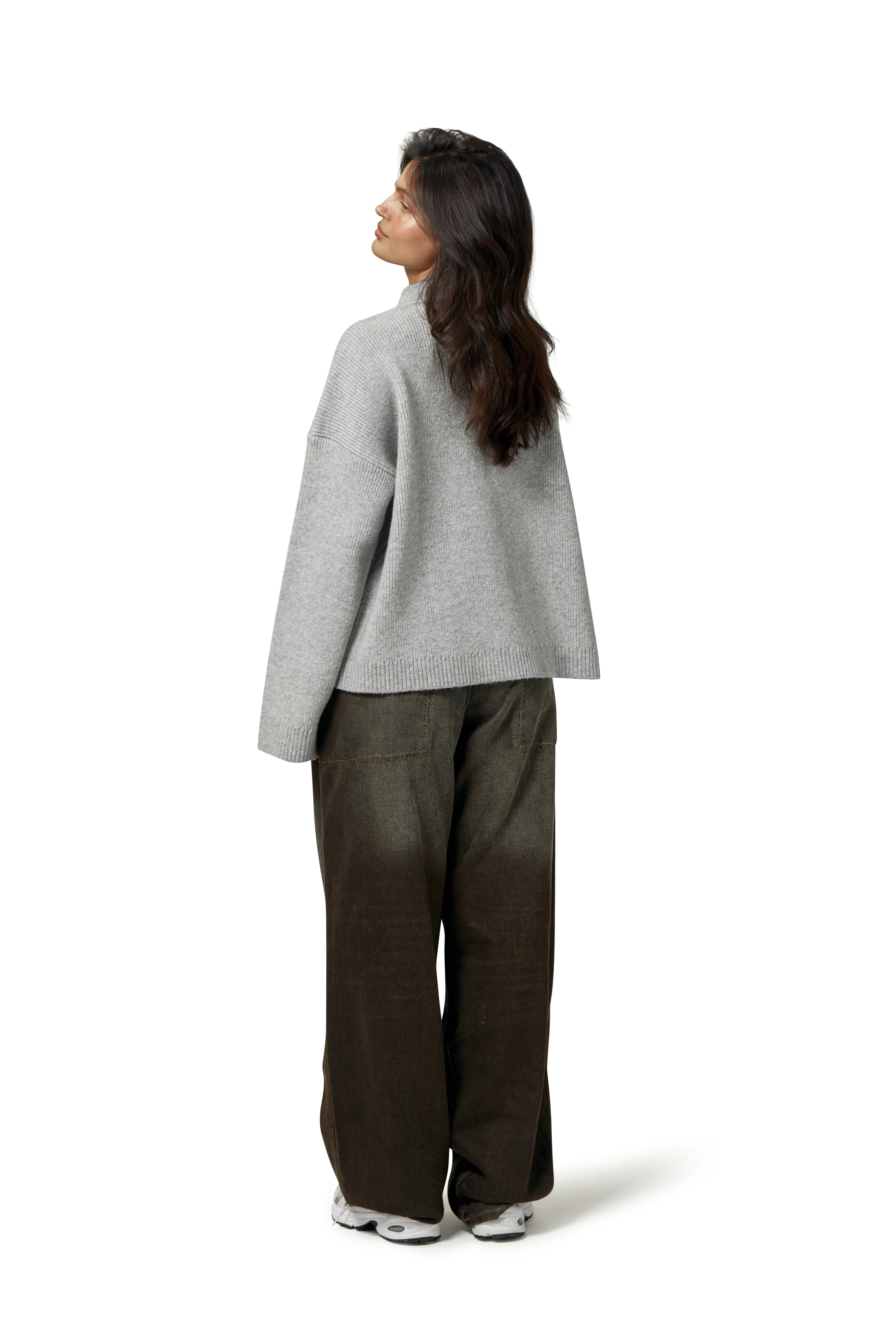 Originals Knit Zip Up in Light Grey - Image 3