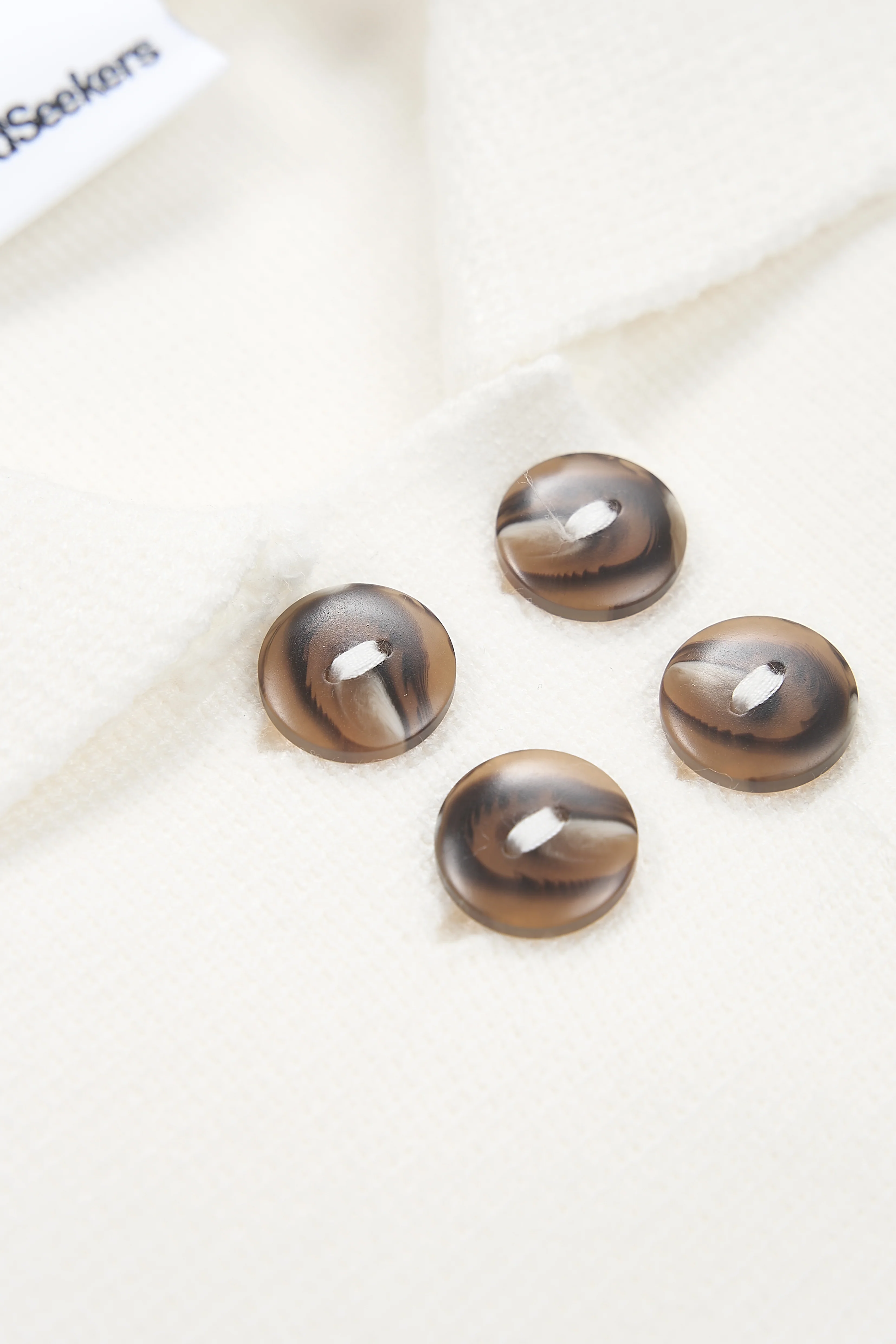 Posie Double Breast Cardigan in Cream - Image 10