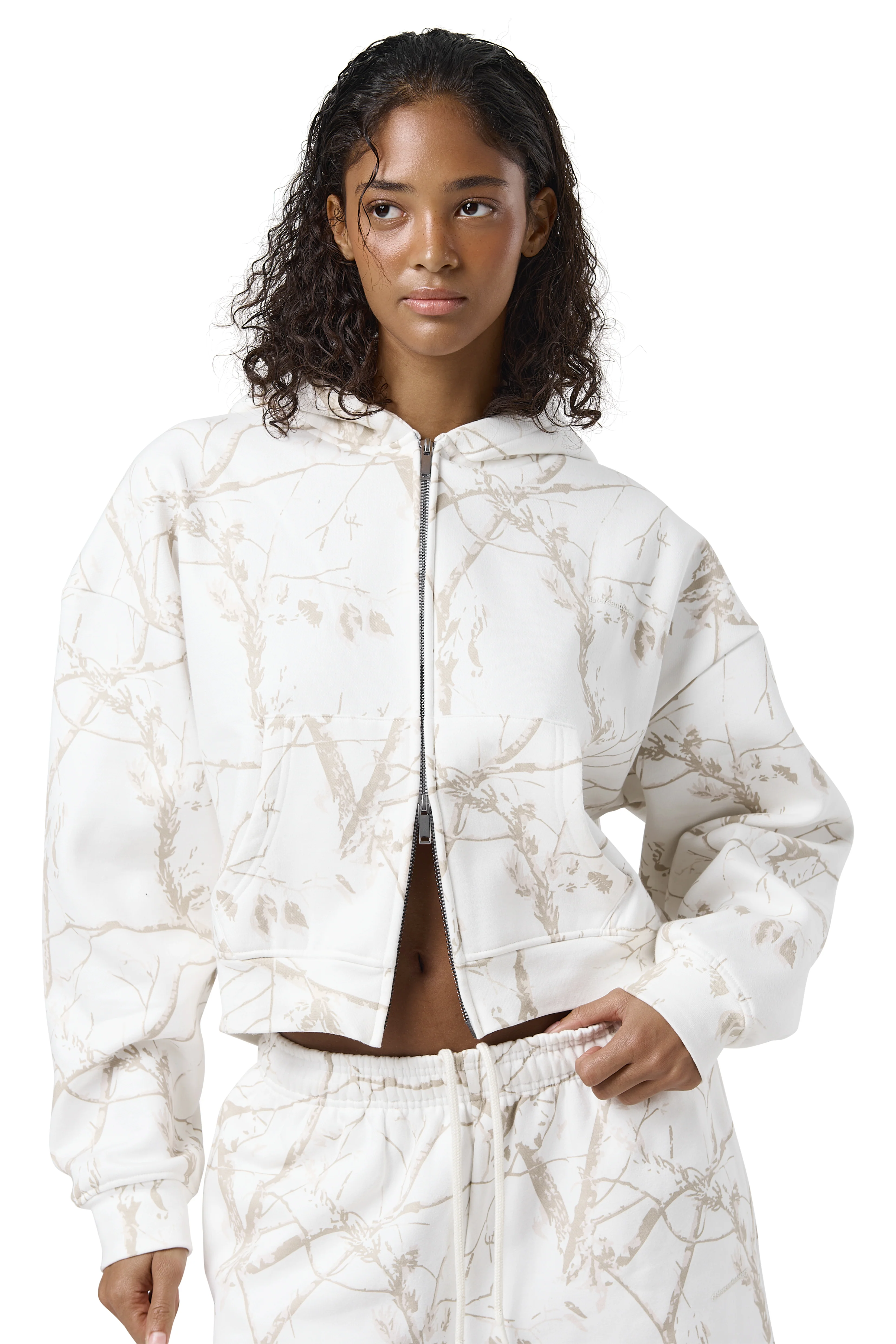 Ranch Shrunken Zip Up Hoodie in Milk - Image 6