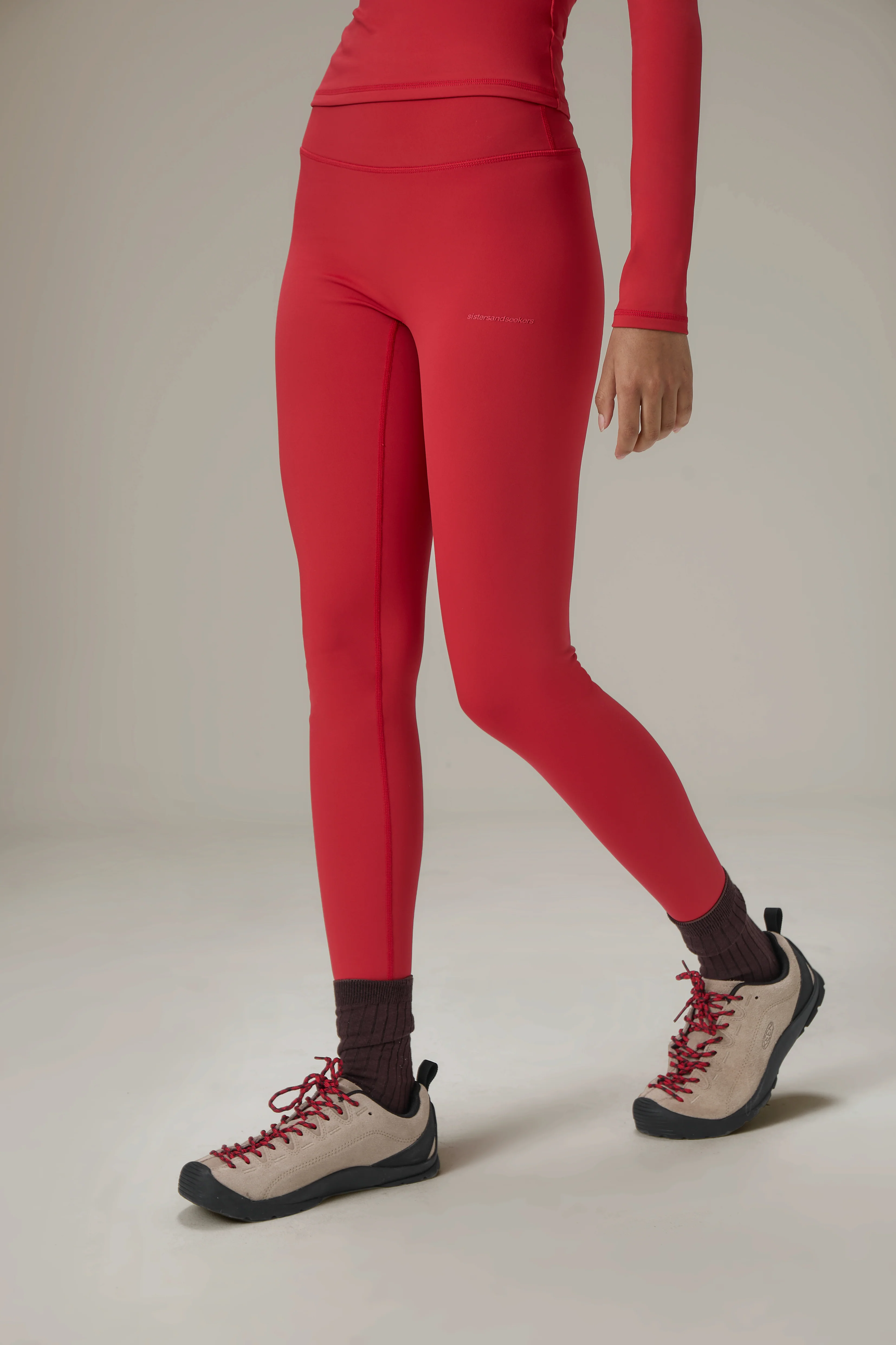 Soft Active Leggings in Red - Image 3