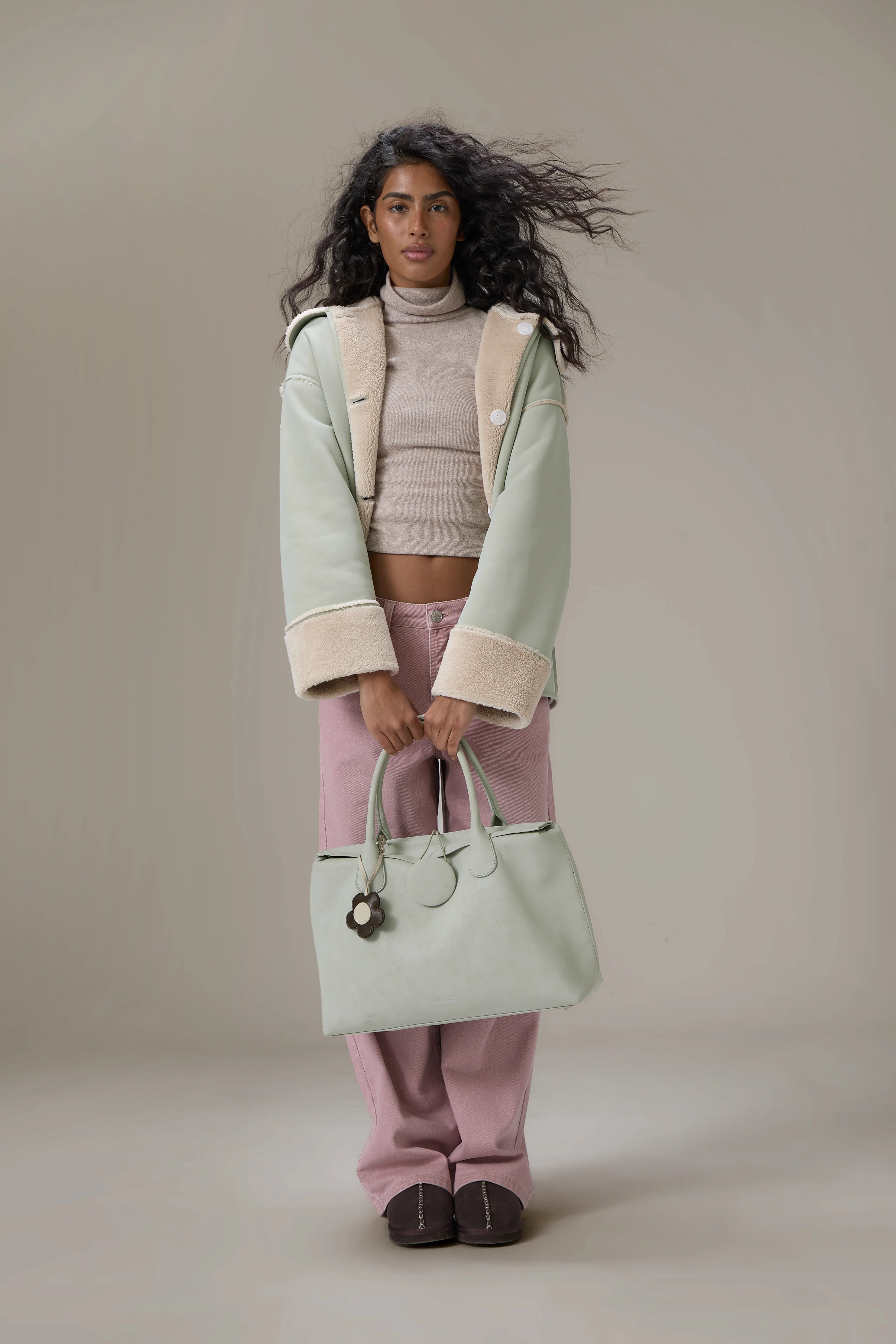 Tully Reversible Coat in Mint Foam - Image 7