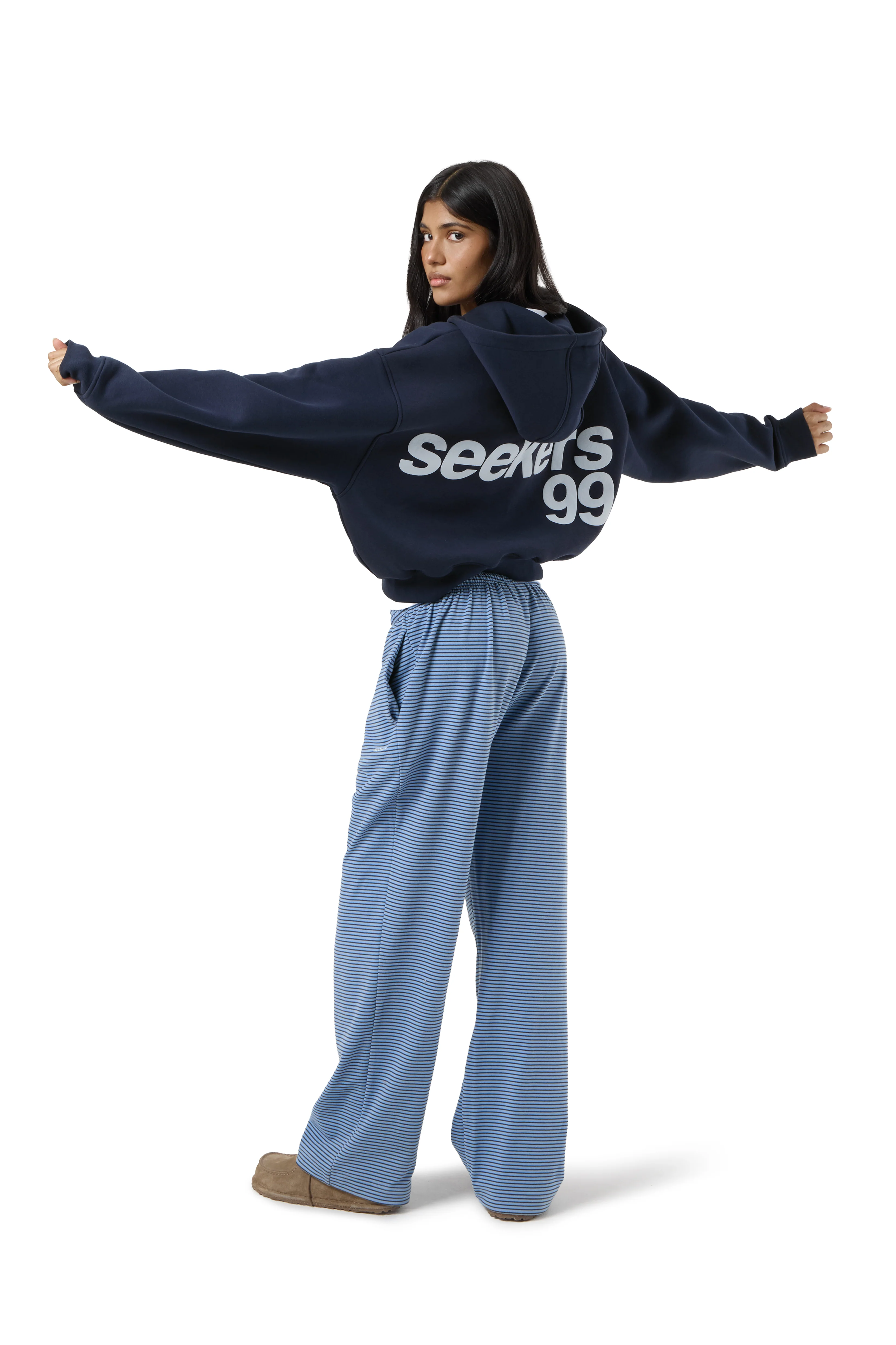 Seekers 99 Shrunken Zip Up in Navy - Image 4