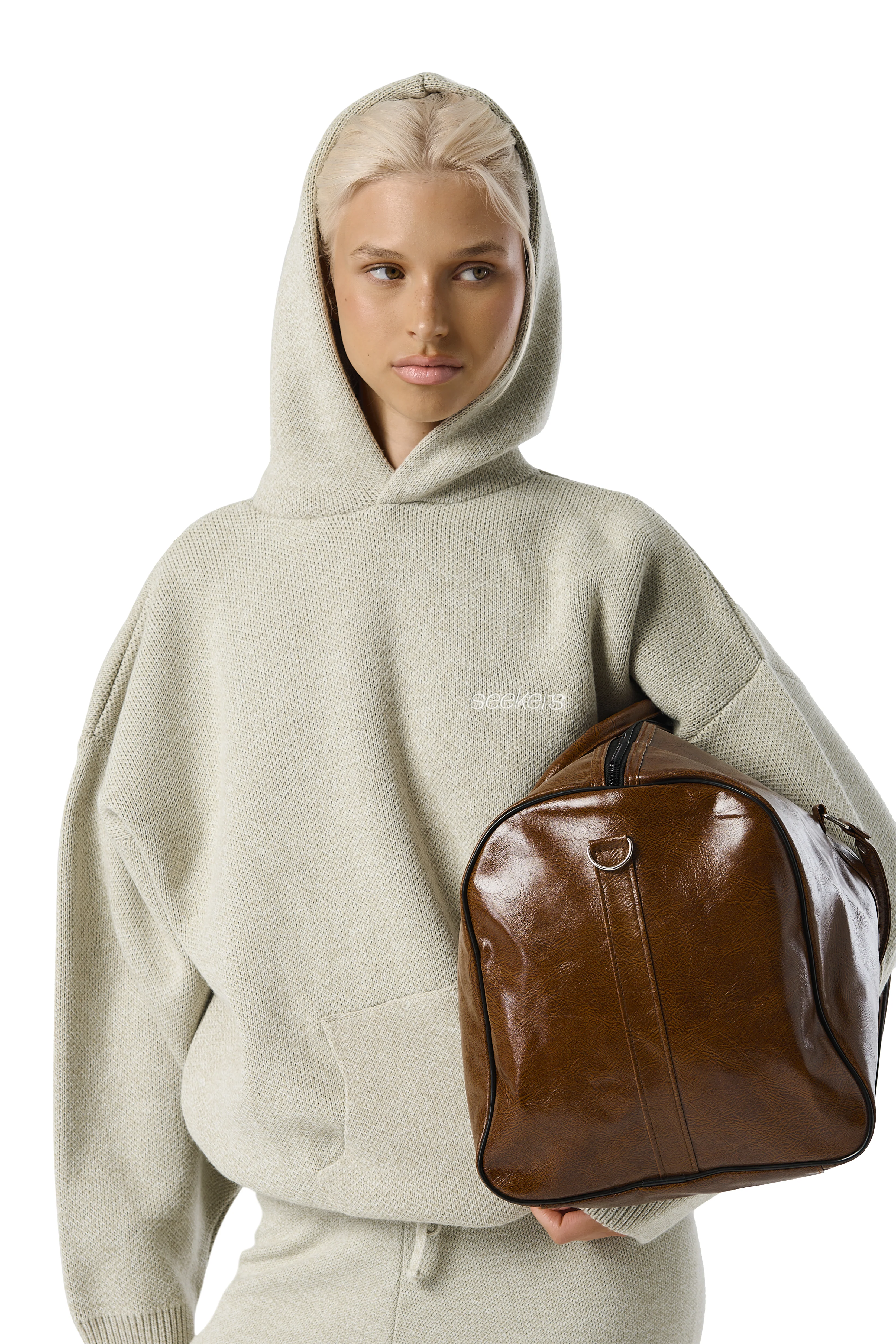 Seekers Knit Hoodie in Husk - Image 6