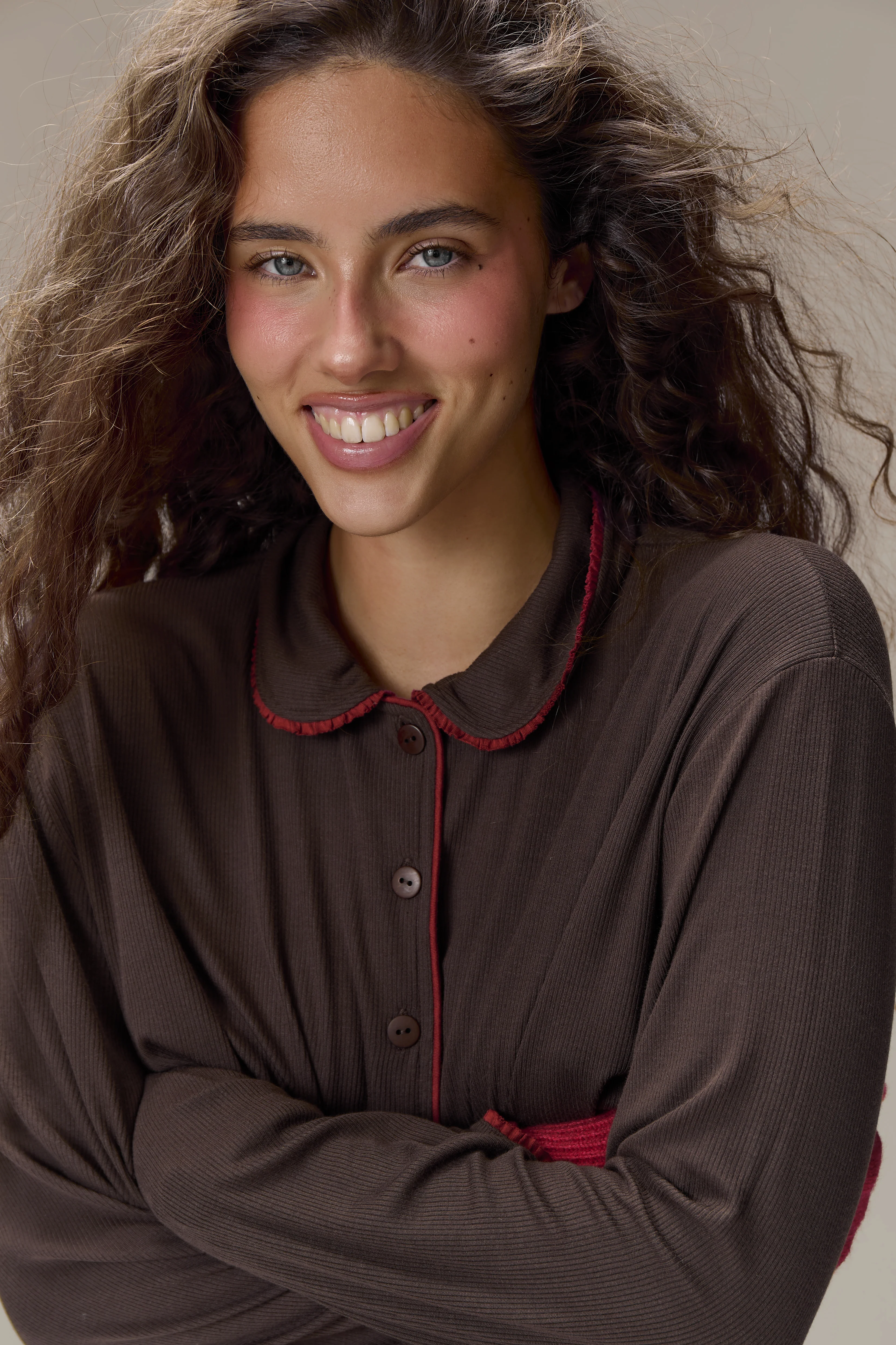 Seekers Sleepwear Modal Jersey Shirt in Brown - Image 6