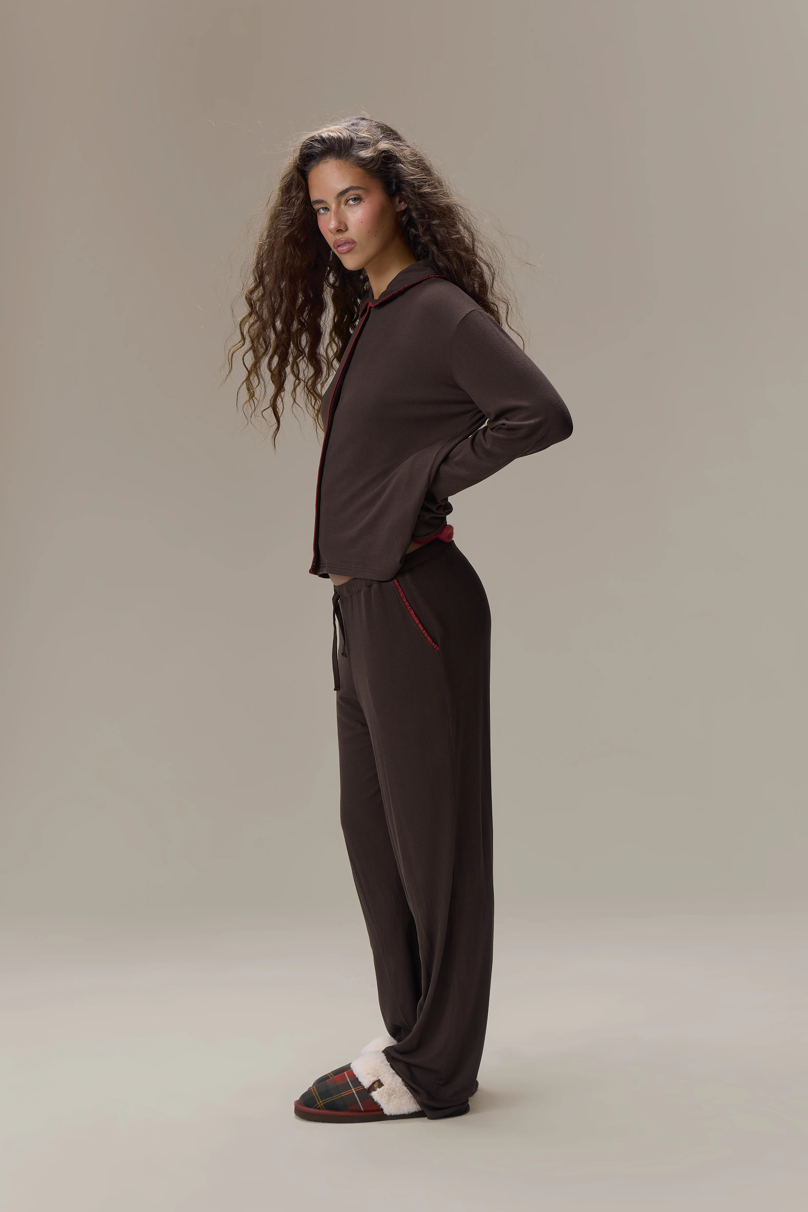 Seekers Sleepwear Modal Jersey Shirt in Brown - Image 7