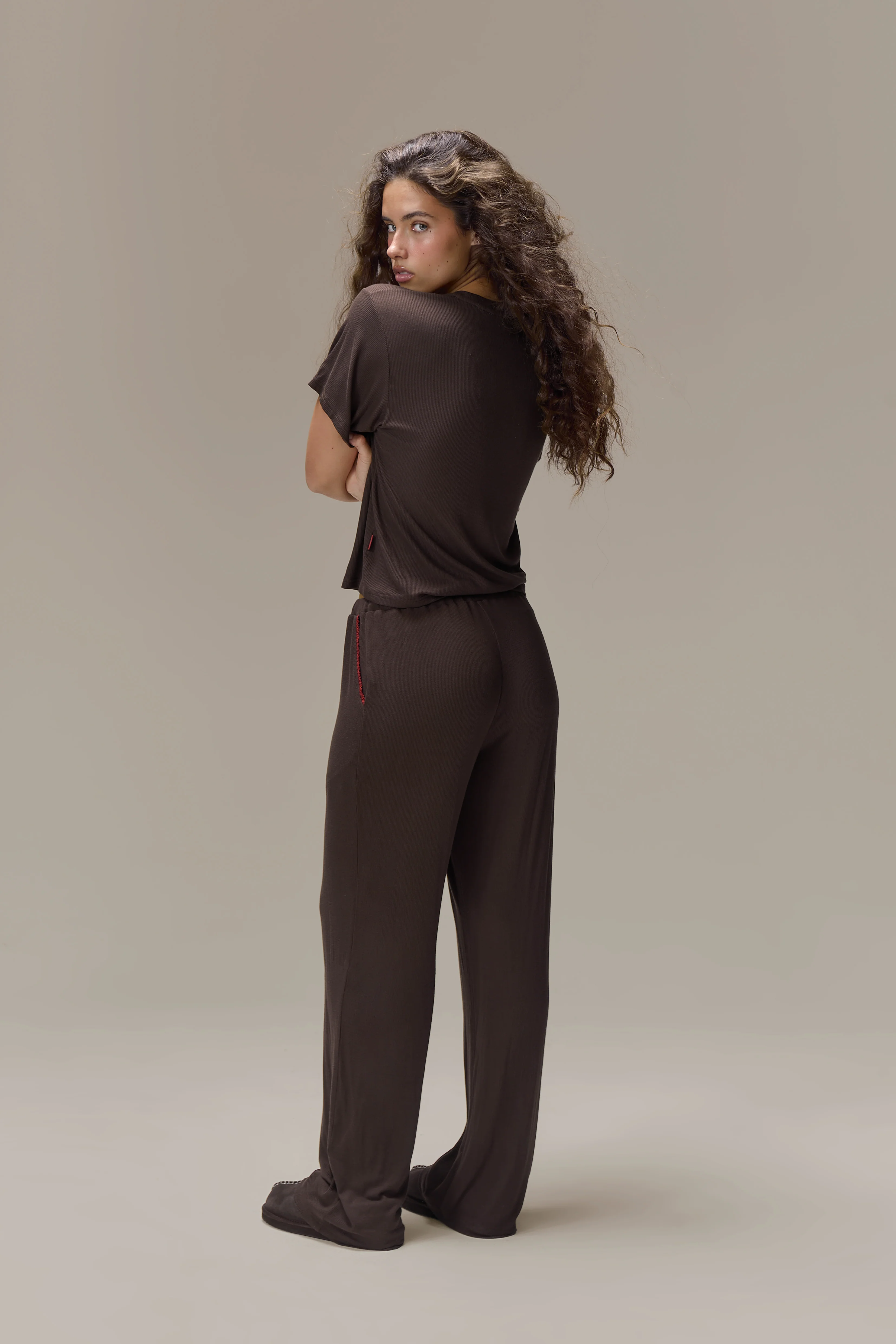 Seekers Sleepwear Modal Jersey Pants in Brown - Image 3