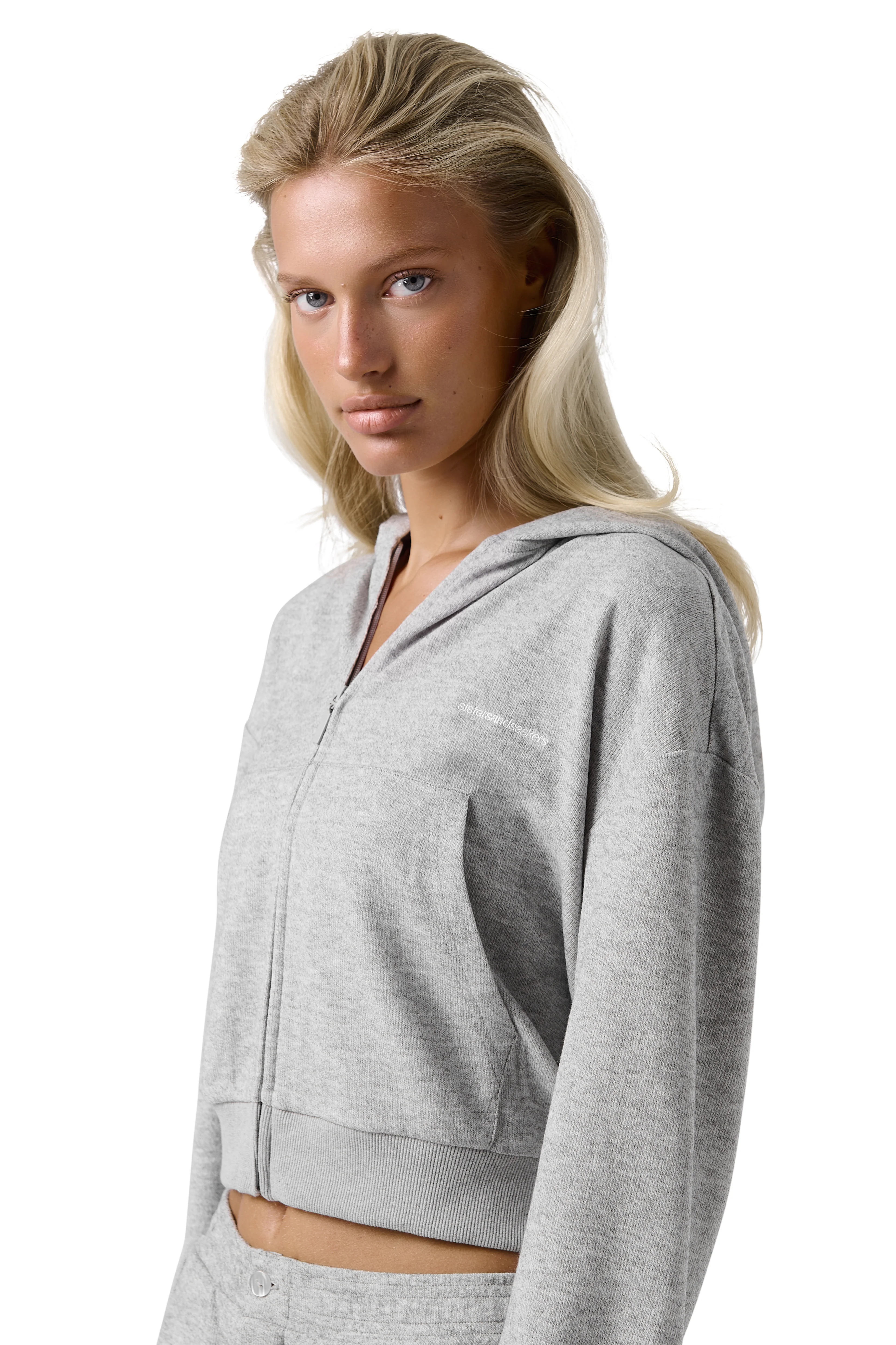 Slacks Soft Zip Up in Light Grey - Image 4