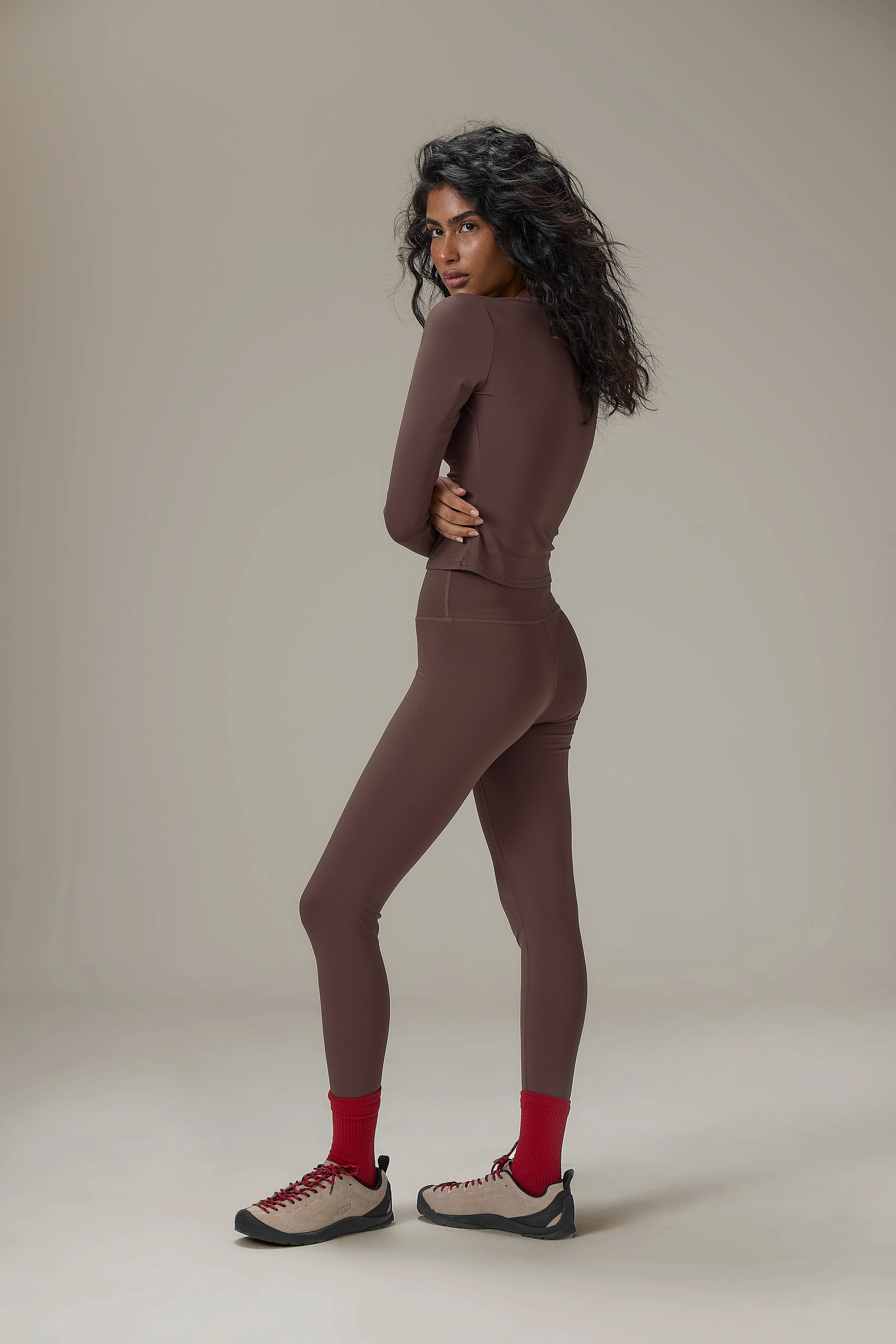 Soft Active Legging in Brown - Image 4