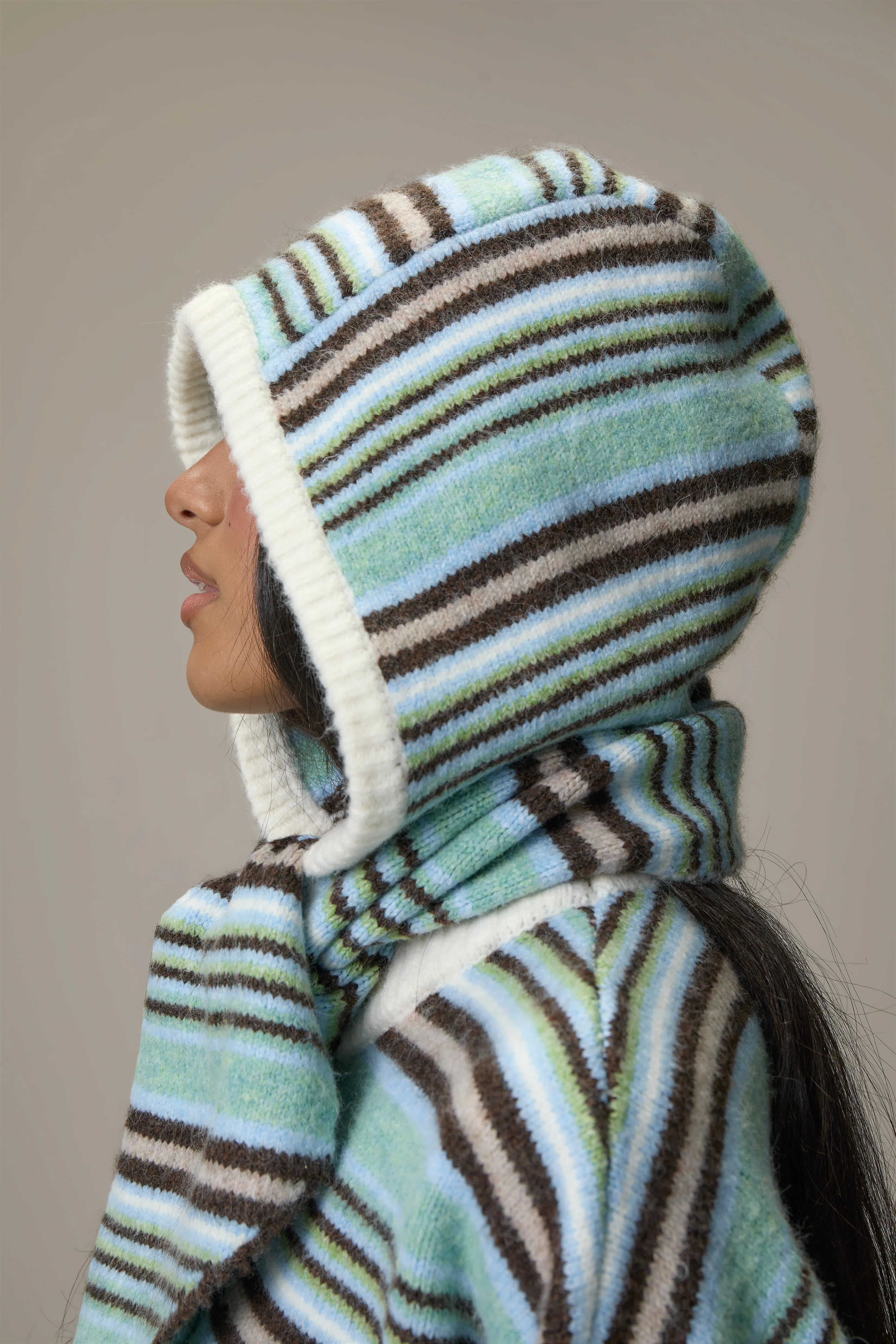 Tippy Stripe Knit Hood - Image 3