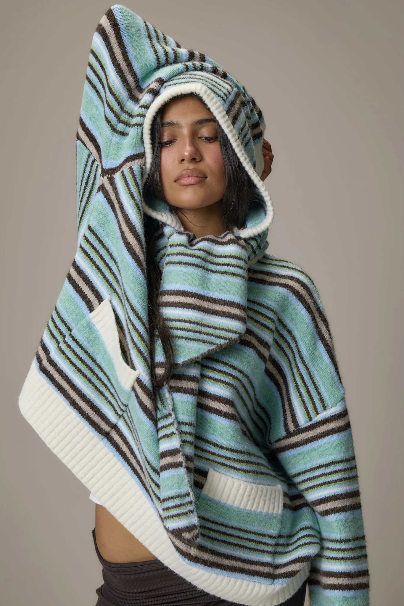 Tippy Stripe Knit Hood - Image 4