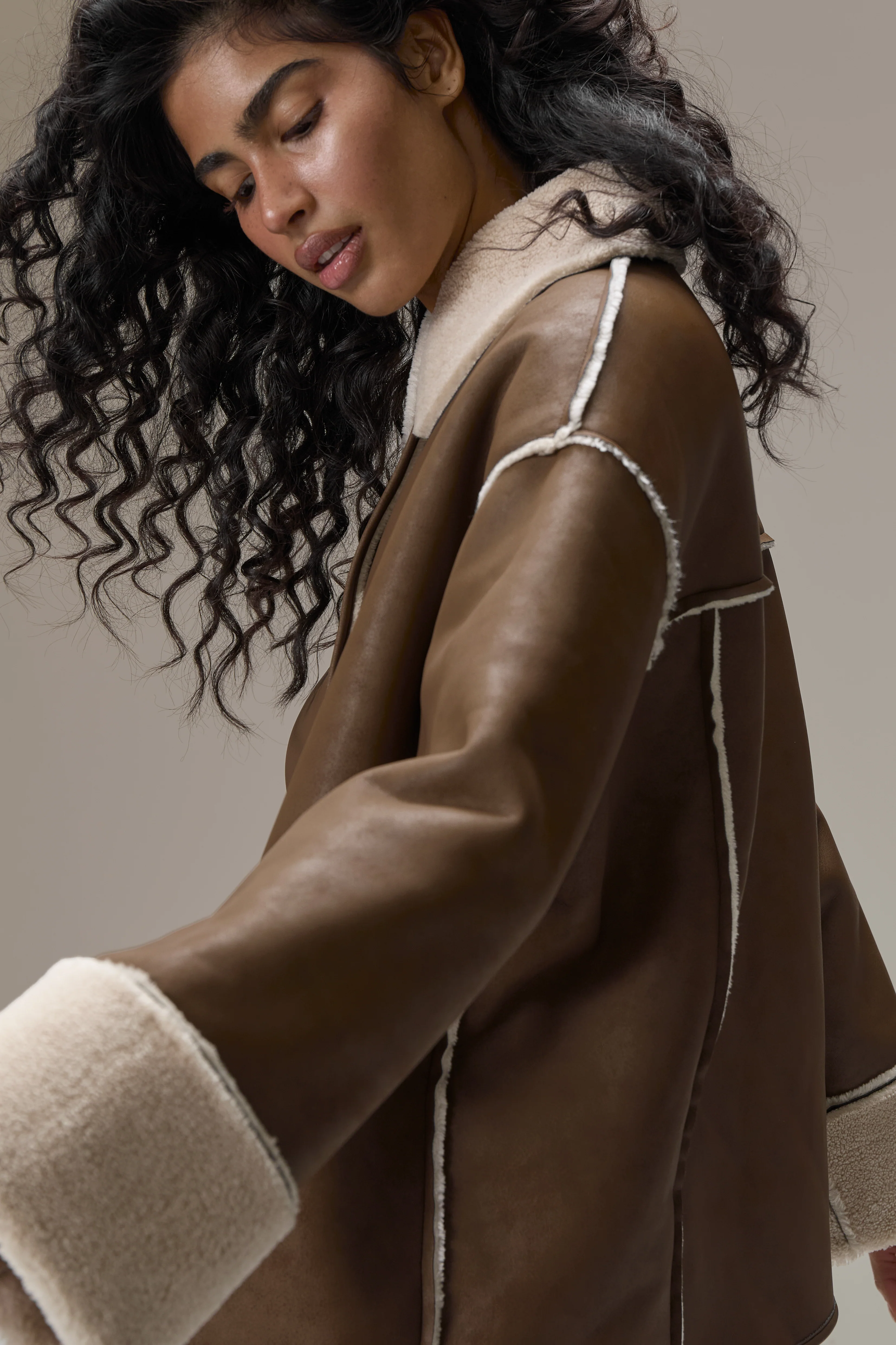 Tully Reversible Coat in Brown Bear - Image 3