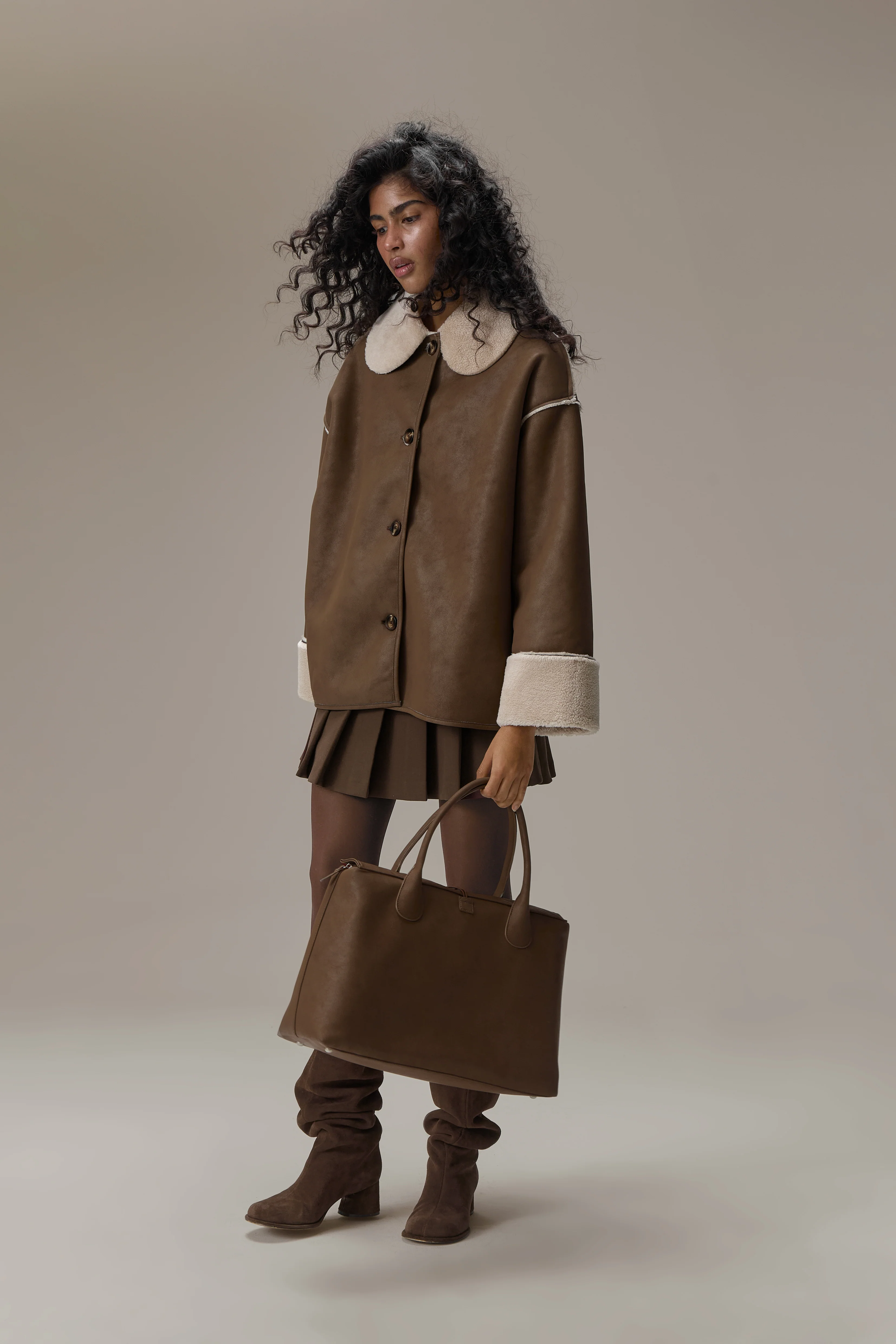 Tully Reversible Coat in Brown Bear - Image 6