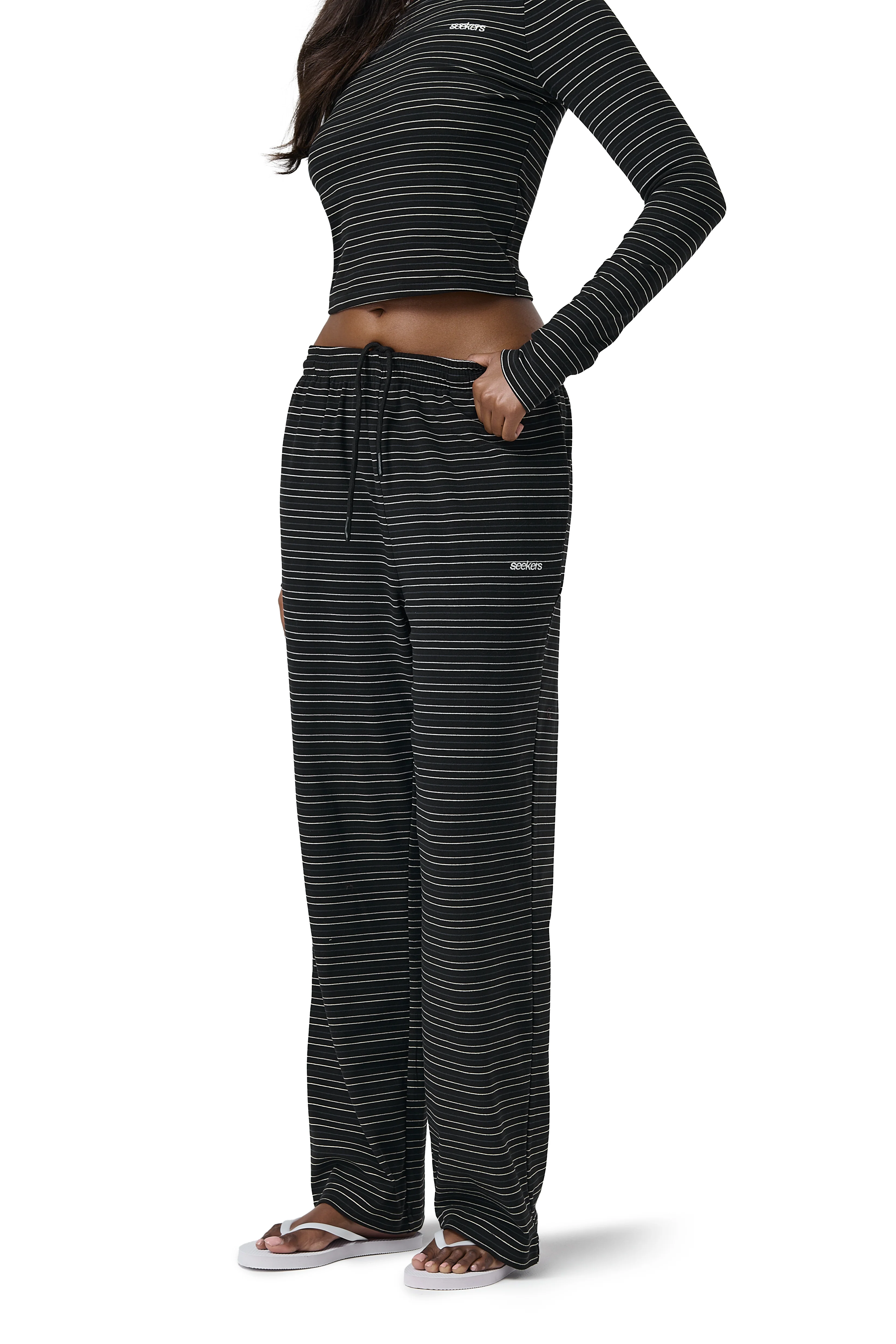 Wilbur Soft Wide Leg Pants in Black - Image 3