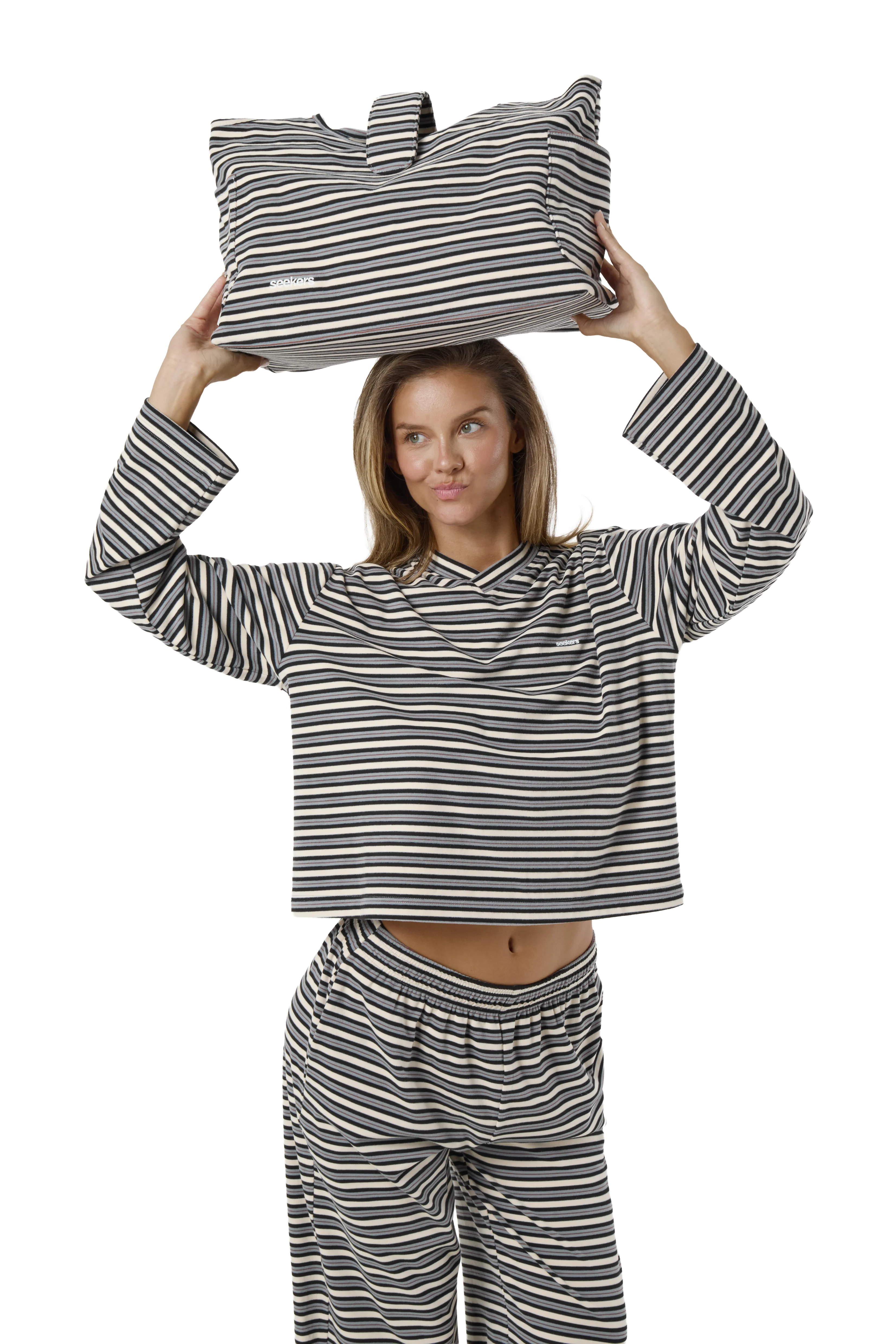 Wilkie Soft Carryall Bag in Multi Cream - Image 4